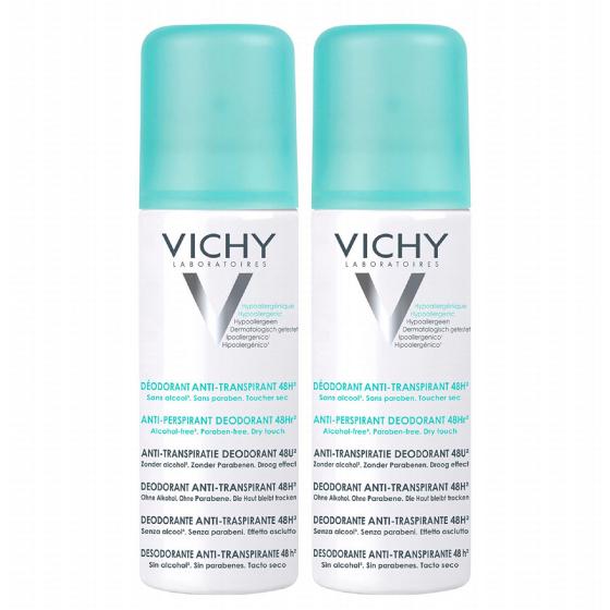Déodorant anti-transpirant 48h Vichy - Lot de 2 sprays de 125 ml