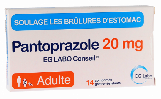 Pantoprazole 20mg EG labo - boîte de 14 comprimés gastro-résistants