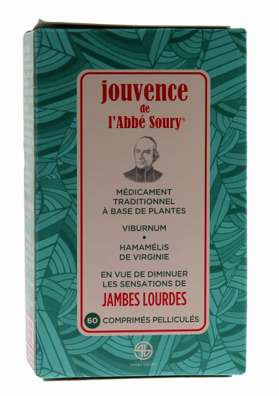 Jambes lourdes Jouvence de l'Abbé Soury - boîte de 60 comprimés pelliculés
