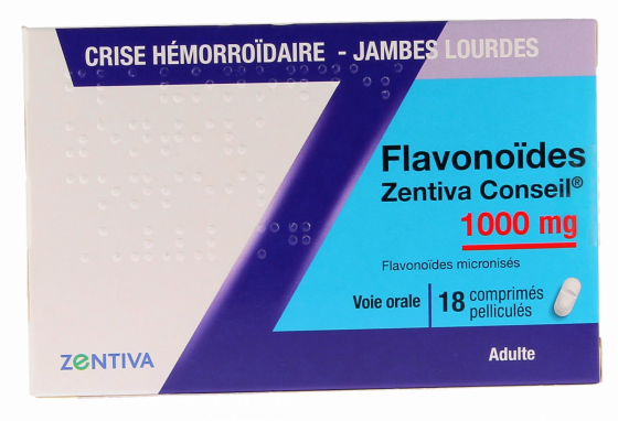 Flavonoïdes 1000 mg Zentiva  - boîte de 18 comprimés pelliculés