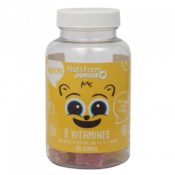 9 vitamines junior Nat & Form - pot de 60 gommes