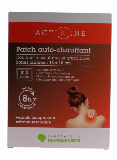 Actikine patch auto-chauffant Marque Verte - boite de 2 patchs de 13x10cm