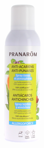 Allergoforce Spray environnement anti-acariens, anti punaises et anti-tiques Pranarôm - spray de 150 ml