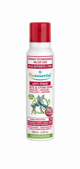 Anti-pique spray repulsif et apisant anti-moustiques Puressentiel - spray de 200ml