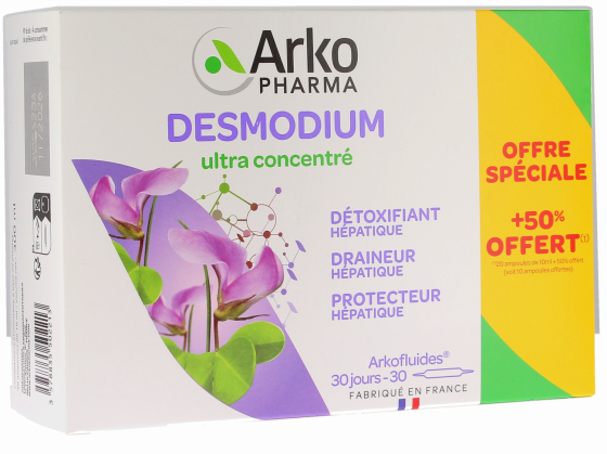 Arkofluides Desmodium 2300 mg Arkopharma - boite de 20 ampoules + 10 offertes
