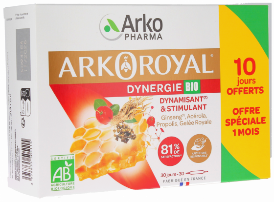 Arkoroyal Dynergie bio Arkopharma - boîte de 30 ampoules