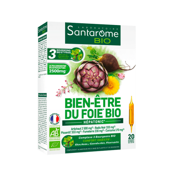 Bien-être du foie hépatonic Bio Santarome - boite de 20 ampoules