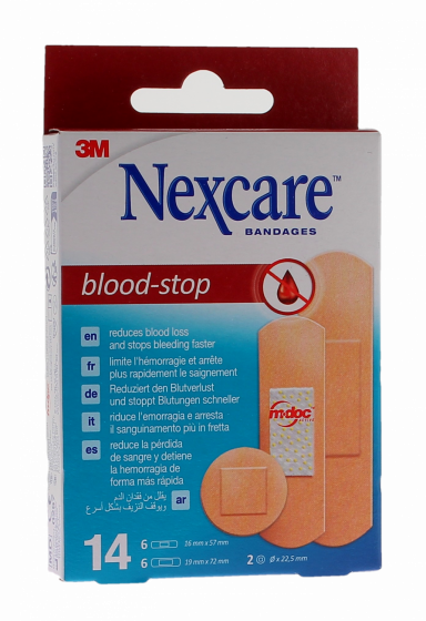 Blood-Stop Pansements hémostatiques Nexcare - boite de 14 pansements