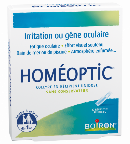 Homéoptic collyre en récipient unidose Boiron - boite de 10 récipients unidoses de 0,4 ml