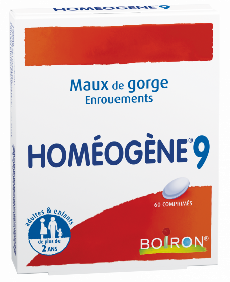 Homéogène 9 comprimé maux de gorge Boiron - boite de 60 comprimés