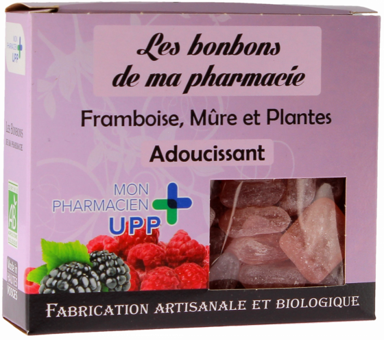 Bonbons framboise mûre & plantes adoucissants Les bonbons de ma pharmacie - boite de 130g