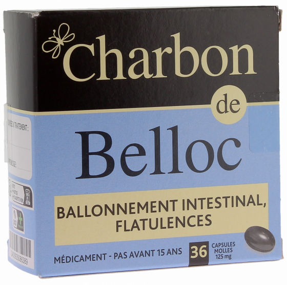 Charbon de belloc ballonnement intestinal flatulences - 36 capsules molles