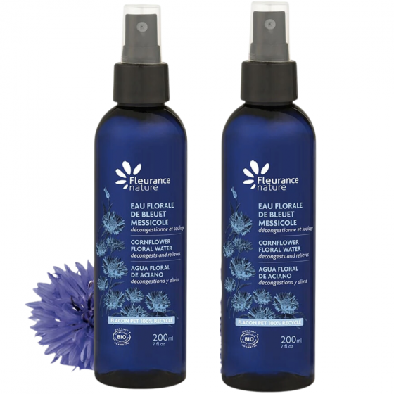 Eau florale de bleuet messicole Fleurance nature - lot de 2 de sprays de 200ml