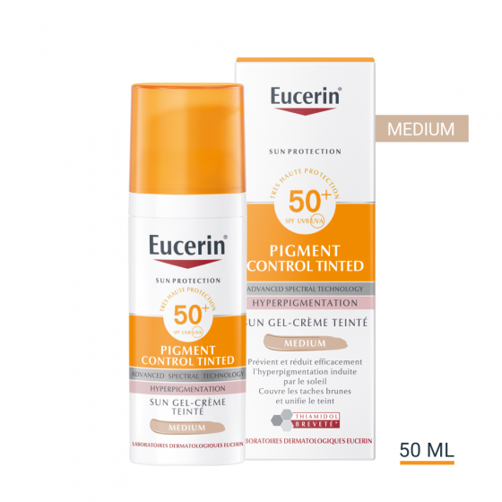 Sun Pigment Control Gel-crème teinté SPF 50+ Eucerin - flacon-pompe de 50ml