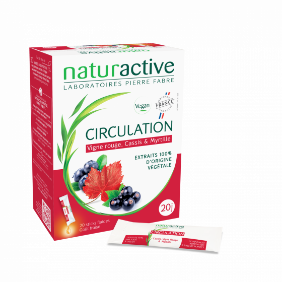 Fluide Circulation Naturactive - boîte de 20 sticks fluides goût fraise