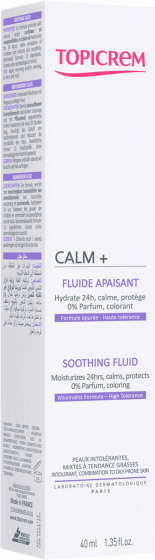 Fluide apaisant CALM+ Topicrèm - tube de 40 ml