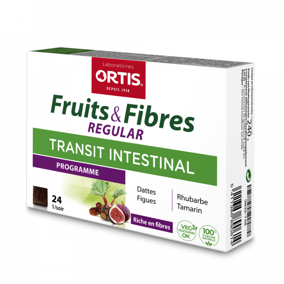 Fruits & Fibres Regular Transit intestinal Ortis - boîte de 24 cubes