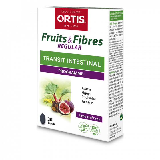Fruits & Fibres Regular transit intestinal Ortis - boîte de 30 comprimés
