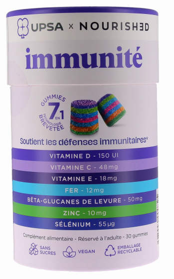 Gummies immunité 7en1 Upsa x Nourished - boite de 30 gummies
