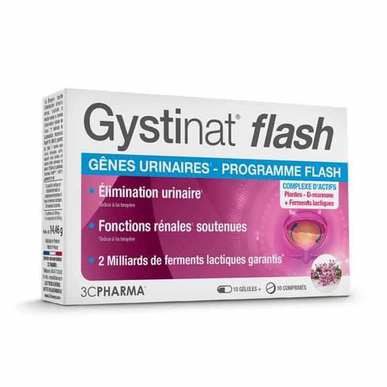 Gystinat Flash 3C Pharma - boîte de 10 gélules + 10 comprimés