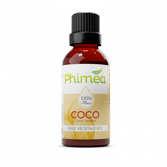 Huile végétale de coco bio Phimea - flacon de 50 ml