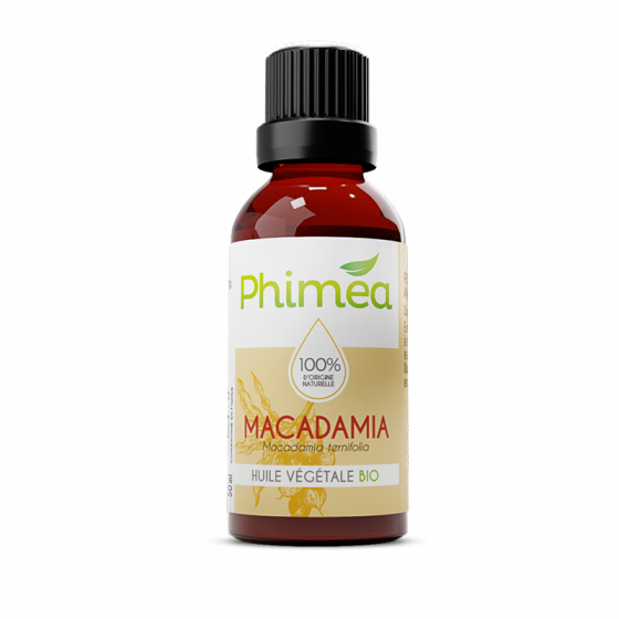 Huile végétale de macadamia bio Phimea - flacon de 50 ml