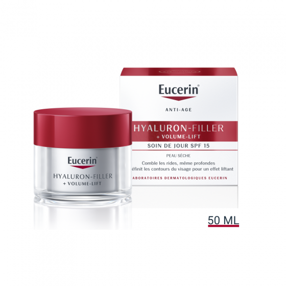 Hyaluron-Filler + volume-lift Soin de jour peau sèche SPF 15 Eucerin - Pot de 50 ml