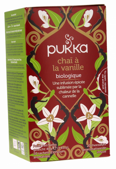Infusion Chaï à la vanille bio Pukka - boite de 20 sachets
