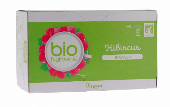 Infusion hibiscus draineur bio Vitavea - boîte de 20 sachets