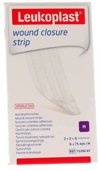 Leukosan Strip sutures cutanées adhésives BSN Médical - 6 strips de 6 x 75mm