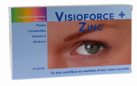 Visioforce+ zinc Exopharm - boîte de 40 gélules