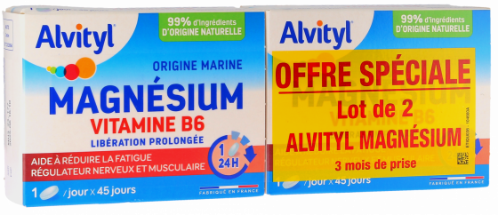Magnésium Vitamine B6 Alvityl - 2 boîtes de 45 comprimés