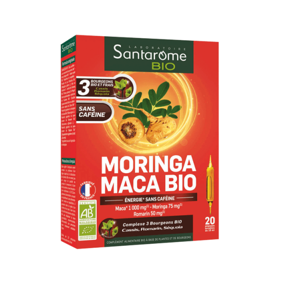 Moringa maca bio Santarome Bio - boîte de 20 ampoules