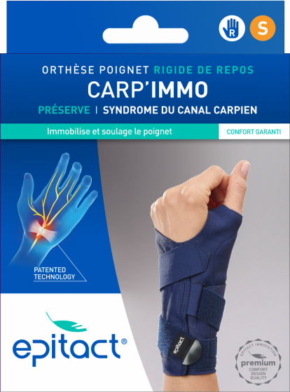 Carp'Immo Orthèse poignet rigide de repos main droite taille S Epitact - 1 orthèse