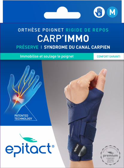 Carp'Immo Orthèse poignet rigide de repos main droite taille M Epitact - 1 orthèse