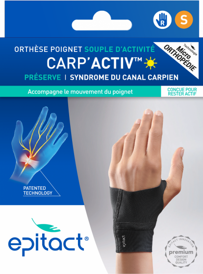 Carp'Activ Orthèse poignet souple d'activité main droite taille S Epitact - 1 orthèse