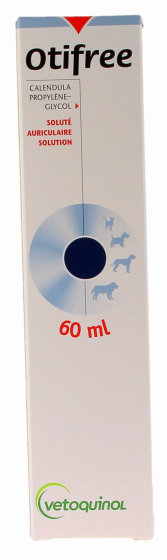 Otifree soluté oriculaire pour les chiens et les chats Vetoquinol - flacon de 60ml