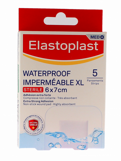 Pansements waterproof XL Elastoplast - boite de 5 pansements de 6x7cm