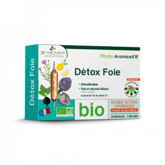 Phyto Aromicell'R bio Détox foie Les 3 Chênes - boîte de 20 ampoules de 10ml