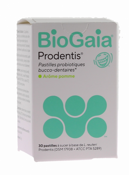 Prodentis Probiotiques bucco-dentaires arôme pomme BioGaia - pot de 30 pastilles