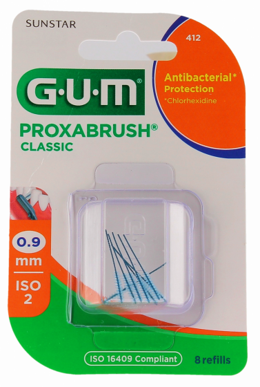 Proxabrush Recharges brossettes interdentaires 0.9mm Gum - boîte de 8 recharges