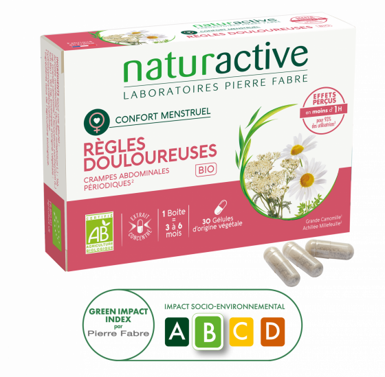 Règles douloureuses bio Naturactive - boîte de 30 gélules