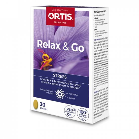 Relax&Go Stress bio Ortis - boite de 30 comprimés