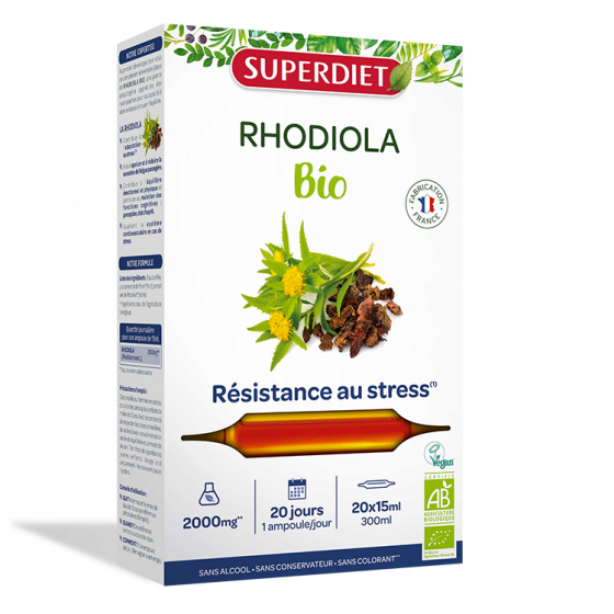 Rhodiola bio Super Diet - boite de 20 ampoules de 15 ml