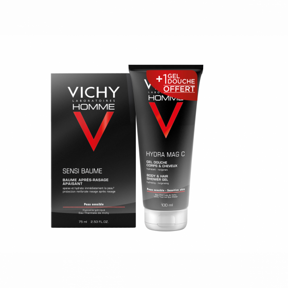 Sensi baume après-rasage apaisant Vichy + gel douche hydra mag C Vichy offert - tube de 75 ml et 100 ml
