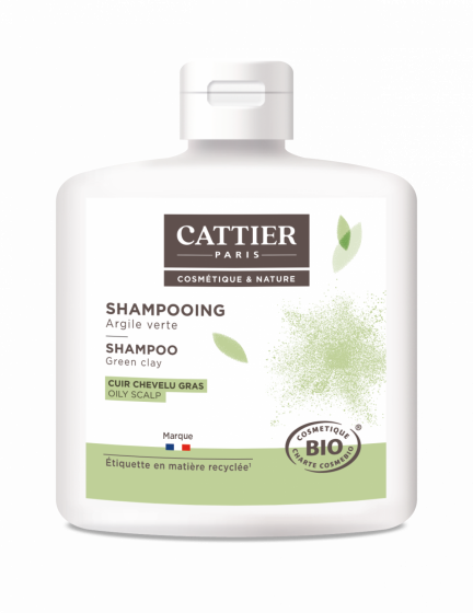 Shampoing Argile Verte Bio (cuir chevelu gras) Cattier - flacon 250 ml