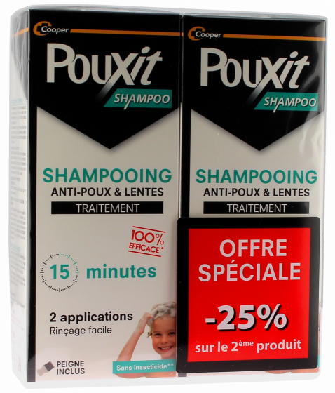 Shampooing traitant anti-poux & lentes Pouxit - lot de 2 flacons de 200 ml