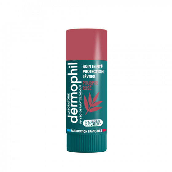 Soin lèvres teinté teinte pourpre rosé Dermophil Indien - stick de 4g