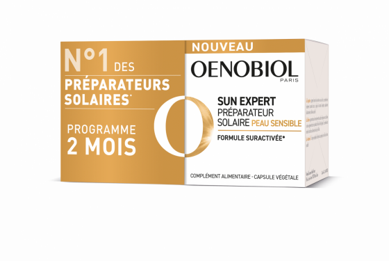 Sun Expert Préparateur solaire peau sensible Oenobiol - lot de 2 pots de 30 capsules