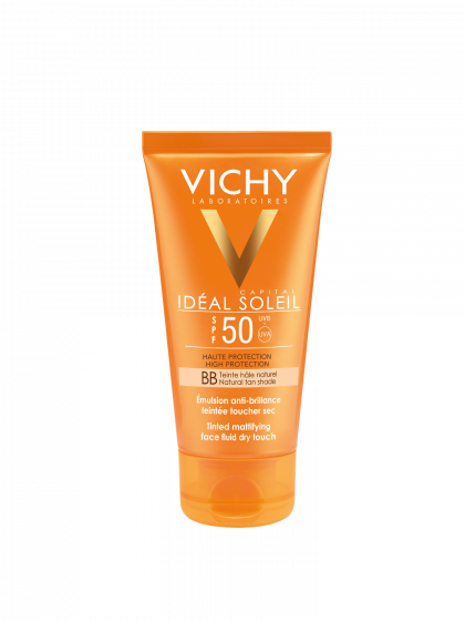 Capital soleil spf 50 haute protection BB émulsion toucher sec teinté Vichy - tube de 50 ml